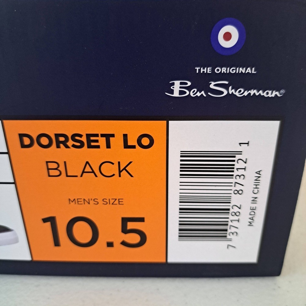 Ben Sherman Canvas Sneakers Black White 10.5 Memory Foam Plaid 1175-588-B30 - Picture 10 of 11